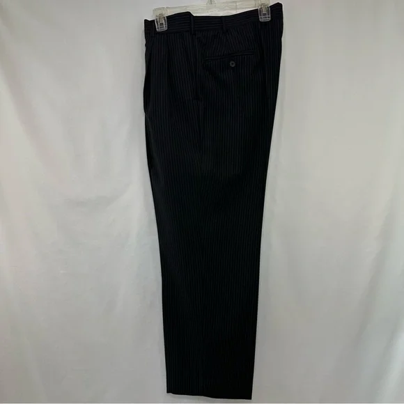 Andrew Fezza Worsted Wool Tonal Charcoal Gray Pinstripe Two-Piece Suit Mens 43S - Picture 3 of 15